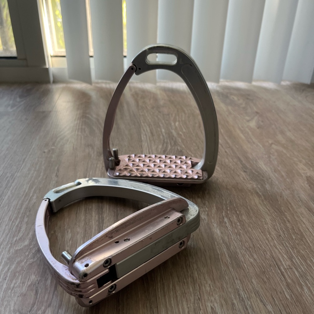 Pink and Silver TechStirrups Safety Stirrups